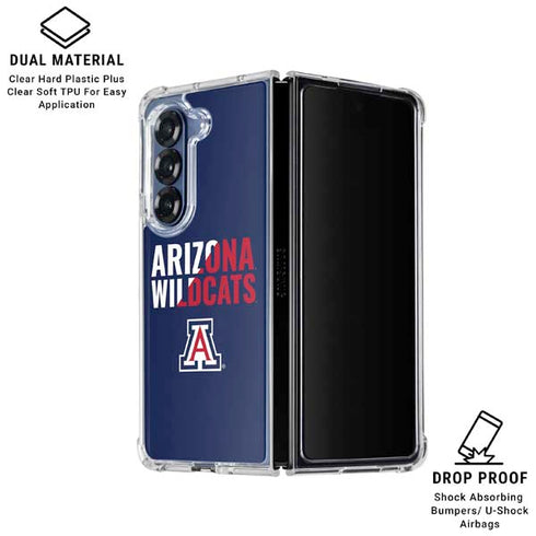 University of Arizona Wildcats Logo Split Blue Galaxy Z Fold7 Clear Case
