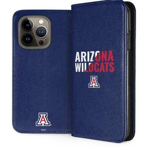 University of Arizona Wildcats Logo Split Blue iPhone 13 Pro Folio Case