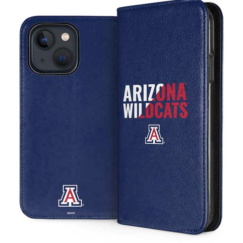 University of Arizona Wildcats Logo Split Blue iPhone 14 Folio Case