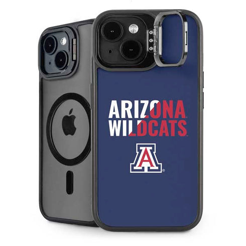 University of Arizona Wildcats Logo Split Blue iPhone 14 Plus Kickstand Case