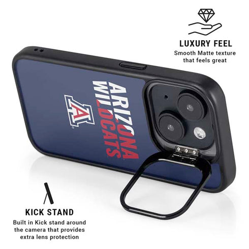 University of Arizona Wildcats Logo Split Blue iPhone 14 Plus Kickstand Case