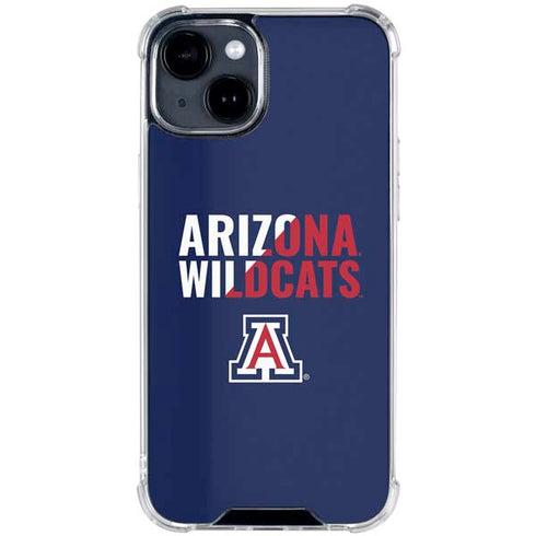 University of Arizona Wildcats Logo Split Blue iPhone 15 Clear Case