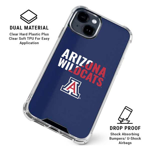 University of Arizona Wildcats Logo Split Blue iPhone 15 Clear Case