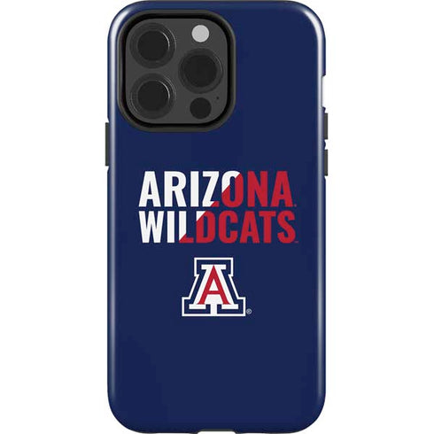 University of Arizona Wildcats Logo Split Blue iPhone 15 Pro Impact Case