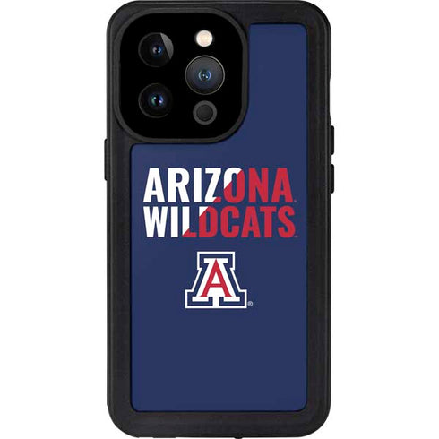 University of Arizona Wildcats Logo Split Blue iPhone 15 Pro Waterproof Case