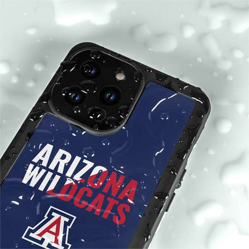 University of Arizona Wildcats Logo Split Blue iPhone 15 Pro Waterproof Case