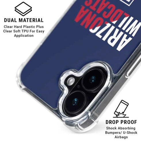 University of Arizona Wildcats Logo Split Blue iPhone 16 Clear Case