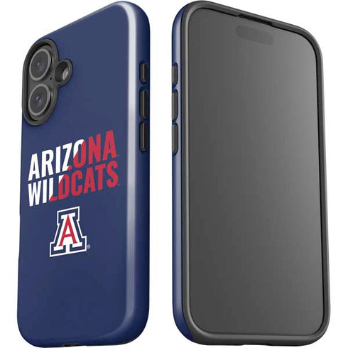 University of Arizona Wildcats Logo Split Blue iPhone 16 Impact Case
