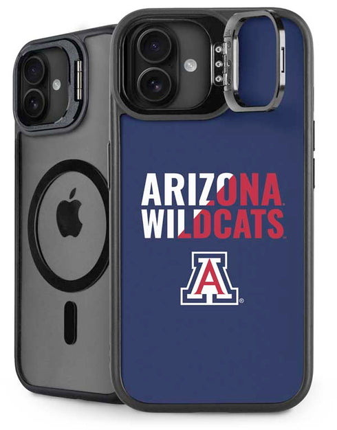 University of Arizona Wildcats Logo Split Blue iPhone 16 Kickstand Case