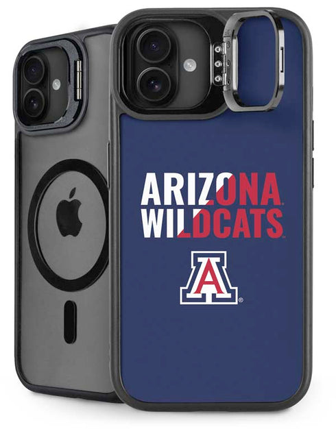 University of Arizona Wildcats Logo Split Blue iPhone 16 Plus Kickstand Case