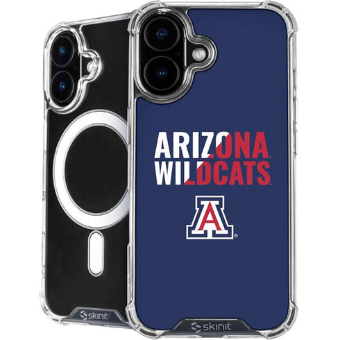 University of Arizona Wildcats Logo Split Blue iPhone 16 Plus MagSafe Case