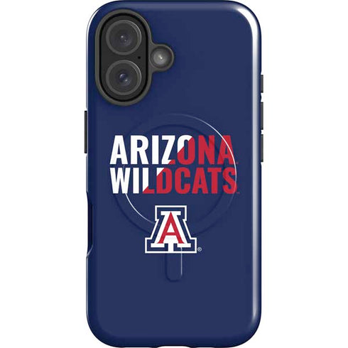 University of Arizona Wildcats Logo Split Blue iPhone 16 Plus Magsafe Impact Case
