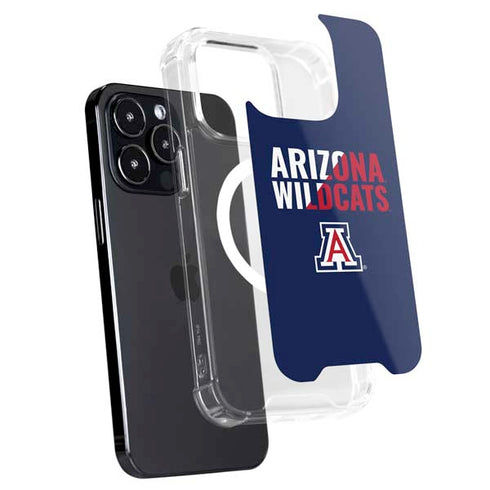 University of Arizona Wildcats Logo Split Blue iPhone 16 Pro MagSafe Case