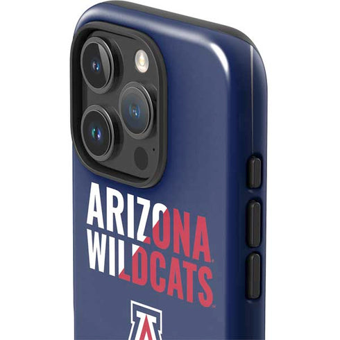University of Arizona Wildcats Logo Split Blue iPhone 16 Pro Max Impact Case