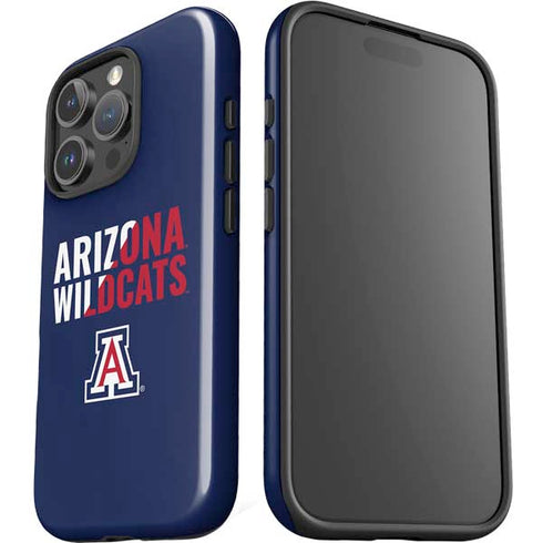 University of Arizona Wildcats Logo Split Blue iPhone 16 Pro Max Impact Case