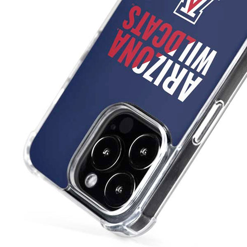 University of Arizona Wildcats Logo Split Blue iPhone 16 Pro Max MagSafe Case