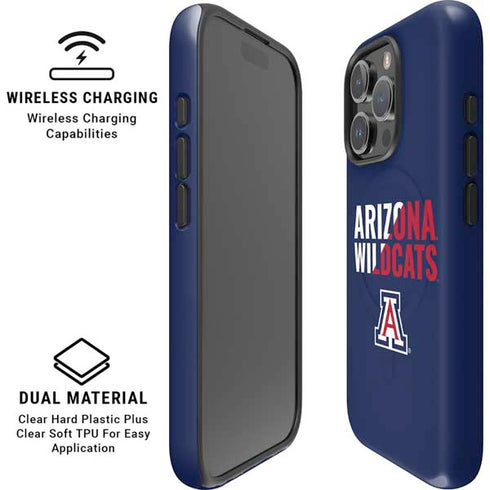University of Arizona Wildcats Logo Split Blue iPhone 16 Pro Max Magsafe Impact Case
