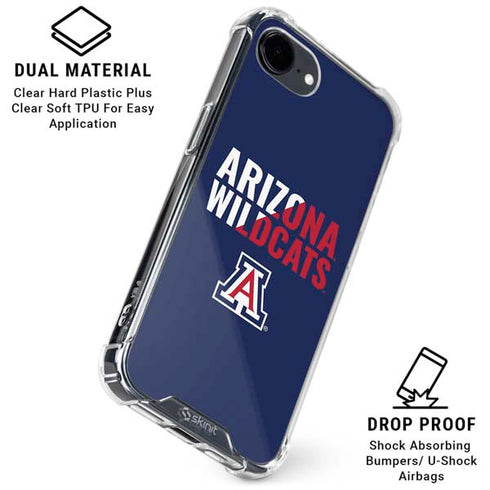 University of Arizona Wildcats Logo Split Blue iPhone 16e Clear Case