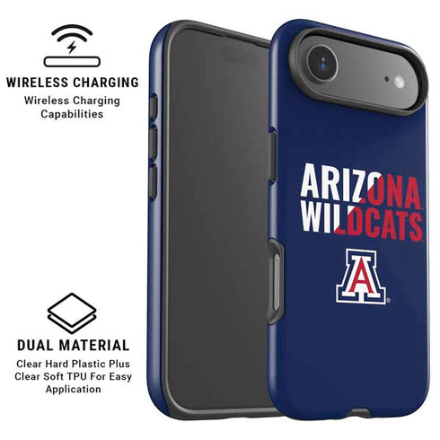 University of Arizona Wildcats Logo Split Blue iPhone 17 Air Magsafe Impact Case
