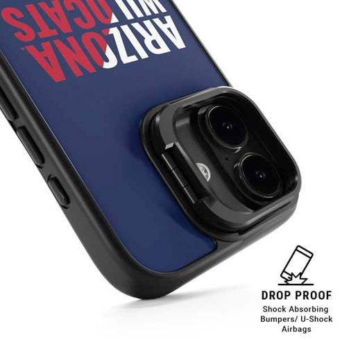 University of Arizona Wildcats Logo Split Blue iPhone 17 Kickstand Case