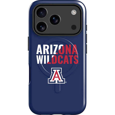 University of Arizona Wildcats Logo Split Blue iPhone 17 Pro Magsafe Impact Case