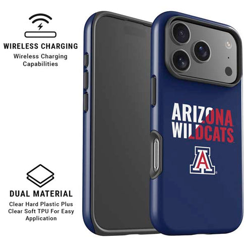 University of Arizona Wildcats Logo Split Blue iPhone 17 Pro Magsafe Impact Case