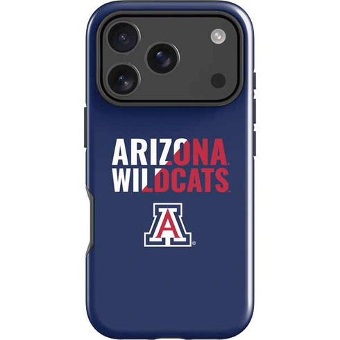 University of Arizona Wildcats Logo Split Blue iPhone 17 Pro Max Impact Case