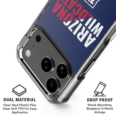 University of Arizona Wildcats Logo Split Blue iPhone 18 Pro Clear Case