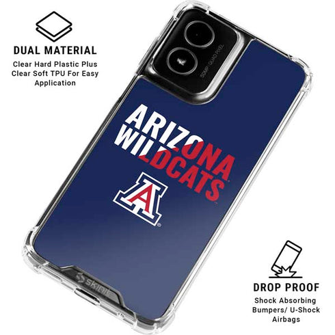 University of Arizona Wildcats Logo Split Blue Moto G Power 5G (2024) Clear Case