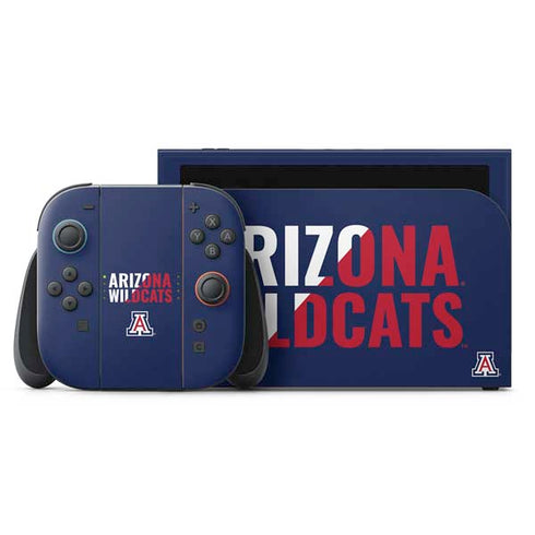 University of Arizona Wildcats Logo Split Blue Nintendo Skins
