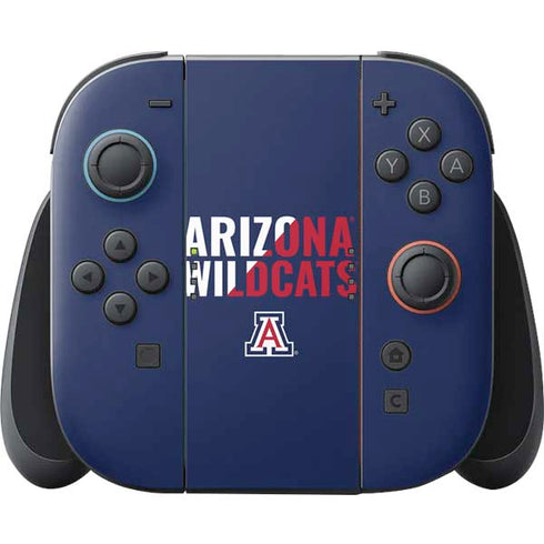 University of Arizona Wildcats Logo Split Blue Nintendo Switch 2 (2025) Joy-Con Controller Skin