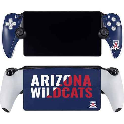University of Arizona Wildcats Logo Split Blue PlayStation Portal Remote Player Skin
