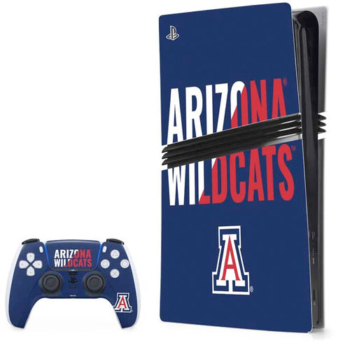 University of Arizona Wildcats Logo Split Blue PS5 Pro Bundle Skin