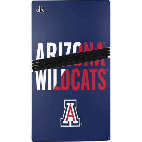 University of Arizona Wildcats Logo Split Blue PS5 Pro Disk Bundle Skin