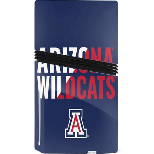 University of Arizona Wildcats Logo Split Blue PS5 Pro Disk Bundle Skin