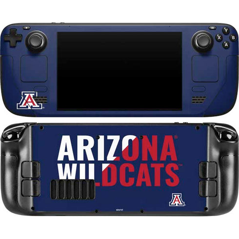 University of Arizona Wildcats Logo Split Blue Steam Deck Handheld Gaming Computer OLED Skin