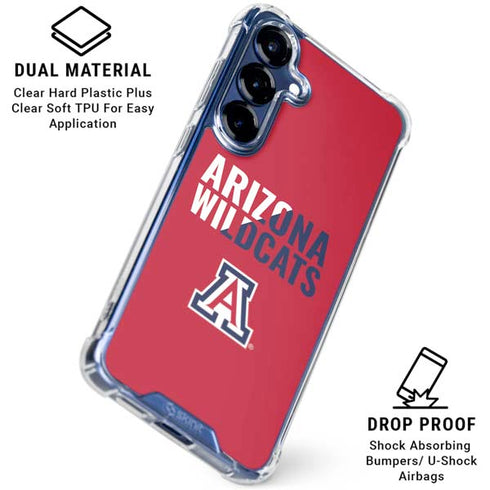 University of Arizona Wildcats Logo Split Red Galaxy S25 Clear Case