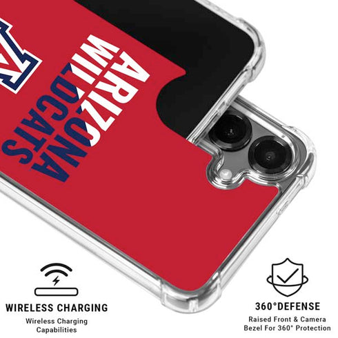 University of Arizona Wildcats Logo Split Red Galaxy S26 Clear Case