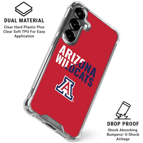 University of Arizona Wildcats Logo Split Red Galaxy S26 Plus Clear Case
