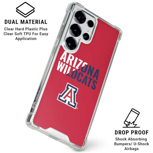 University of Arizona Wildcats Logo Split Red Galaxy S26 Ultra Clear Case
