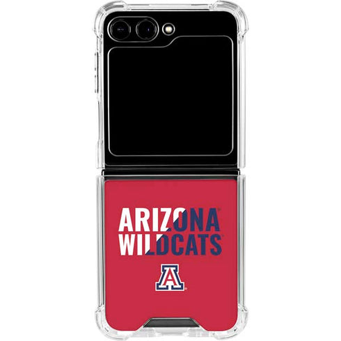 University of Arizona Wildcats Logo Split Red Galaxy Z Flip6 Clear Case