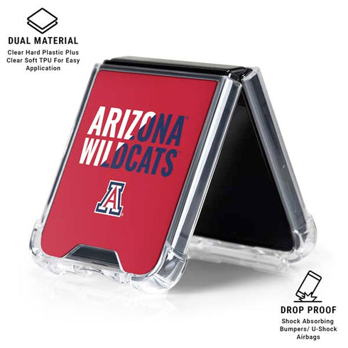 University of Arizona Wildcats Logo Split Red Galaxy Z Flip7 Clear Case