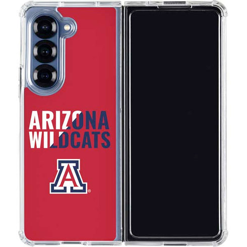 University of Arizona Wildcats Logo Split Red Galaxy Z Fold6 Clear Case