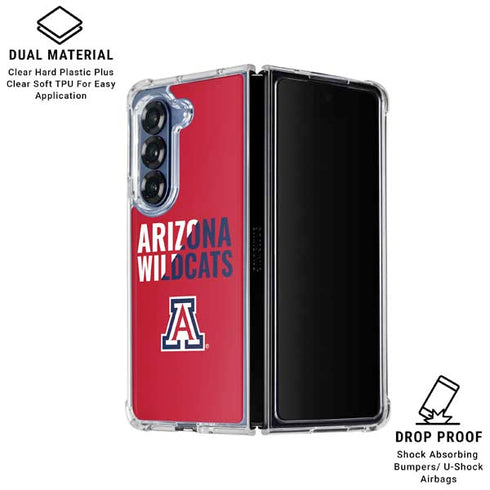 University of Arizona Wildcats Logo Split Red Galaxy Z Fold7 Clear Case