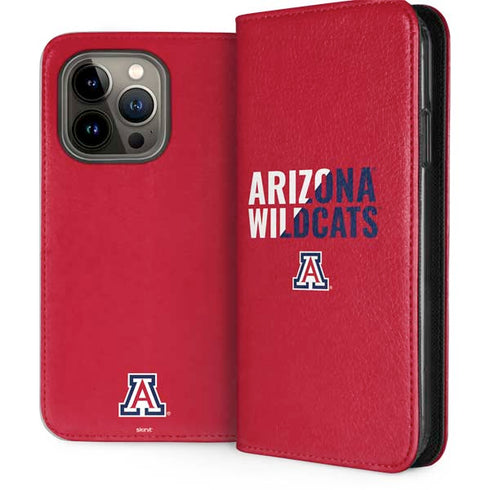 University of Arizona Wildcats Logo Split Red iPhone 13 Pro Folio Case