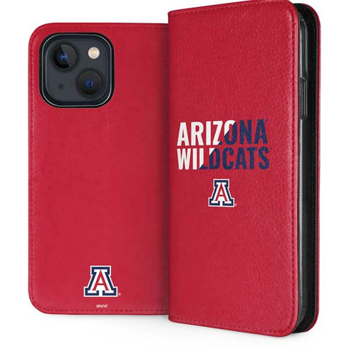 University of Arizona Wildcats Logo Split Red iPhone 14 Folio Case