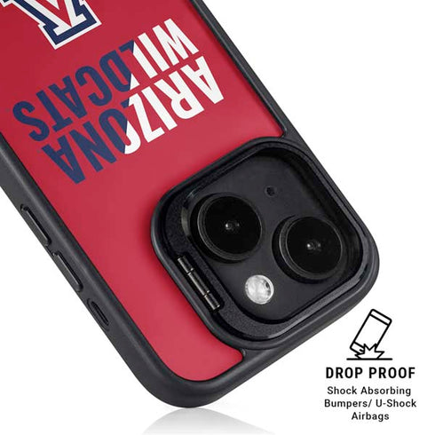 University of Arizona Wildcats Logo Split Red iPhone 14 Kickstand Case