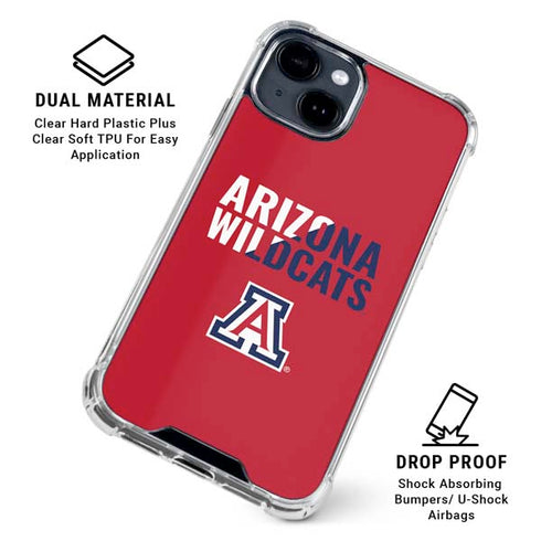 University of Arizona Wildcats Logo Split Red iPhone 15 Clear Case