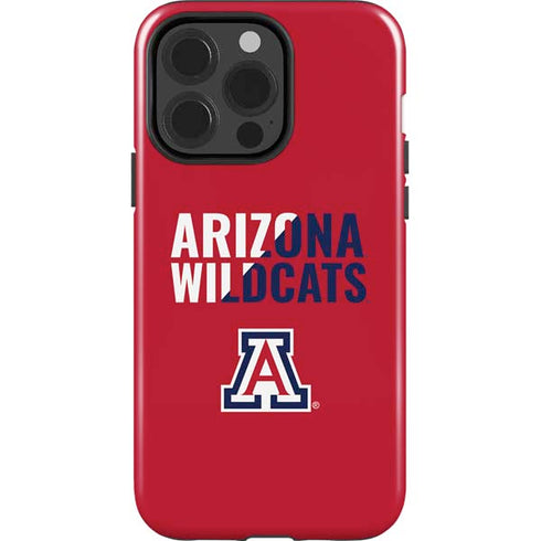 University of Arizona Wildcats Logo Split Red iPhone 15 Pro Impact Case
