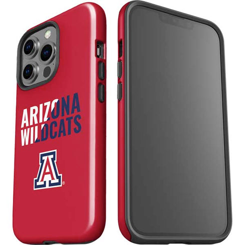 University of Arizona Wildcats Logo Split Red iPhone 15 Pro Impact Case